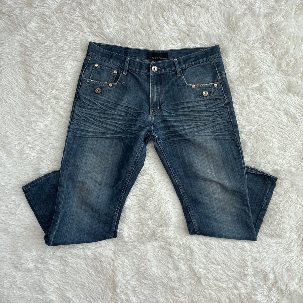 Vintage Y2K F.U.S.A.I. By FOCUS USA Inc. dark wash denim jeans 36x30